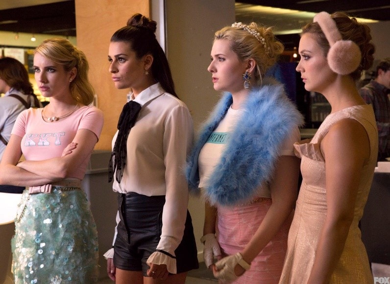 Hollywood Movie Costumes and Props Scream Queens TV costumes on display