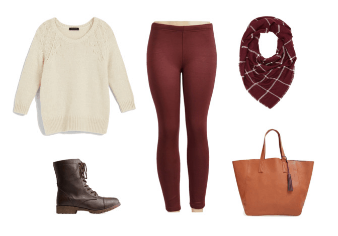 Class to Night Out: Maroon Leggings - College Fashion