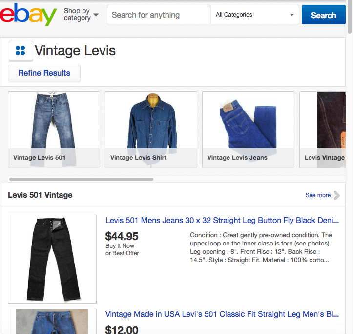 ebay levi jeans
