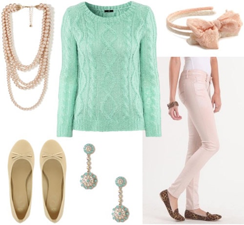 pastel green outfit