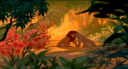 Adult Simba and Nala in Disney's The Lion King