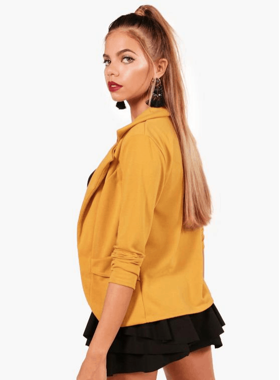 mustard blazer outfit
