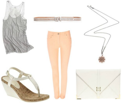 peach and gray outfit 4