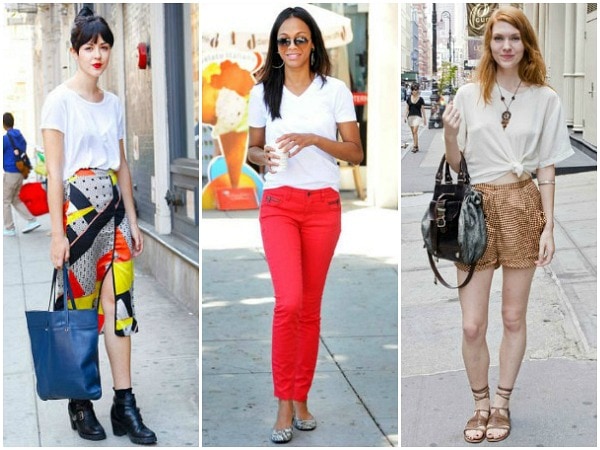 white t shirt summer outfits