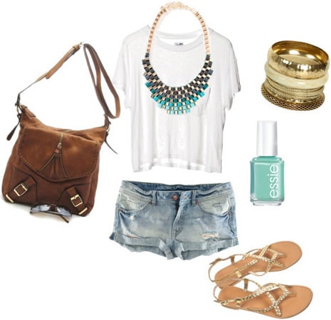 Accessories 101: 3 Ways to Style a White Tee & Denim Shorts - College ...