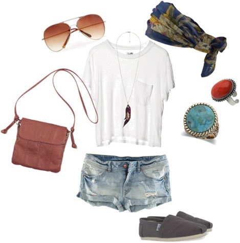 Accessories 101: 3 Ways to Style a White Tee & Denim Shorts - College ...