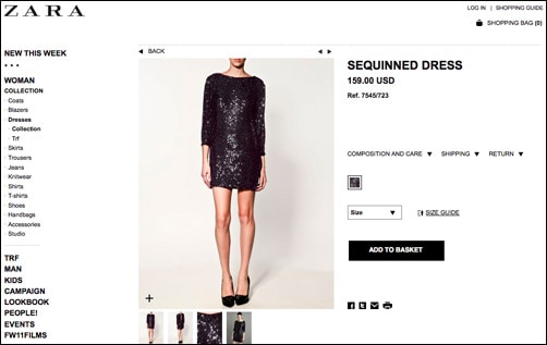 zara clothing online shopping usa