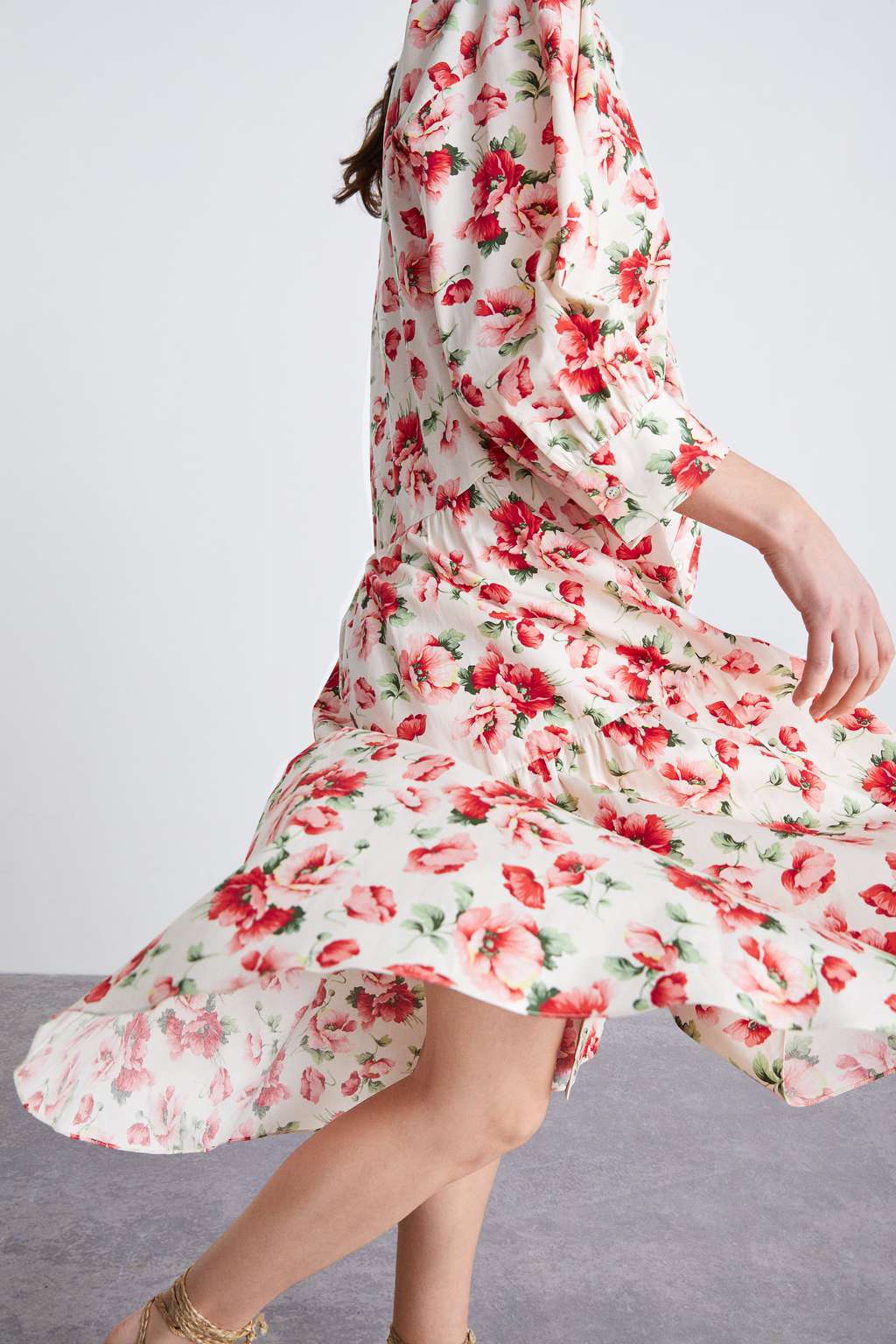 zara rose print dress