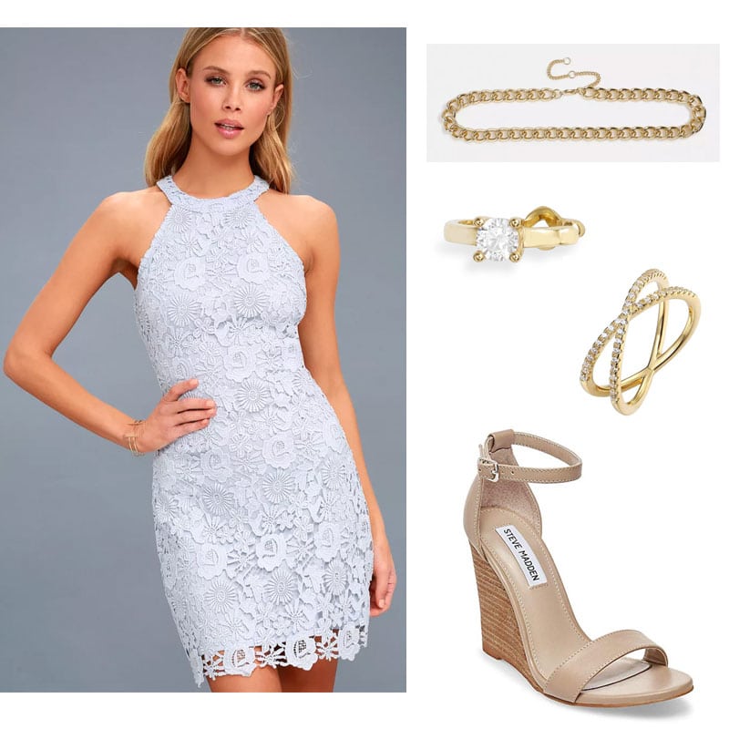 cocktail dress with wedge shoes