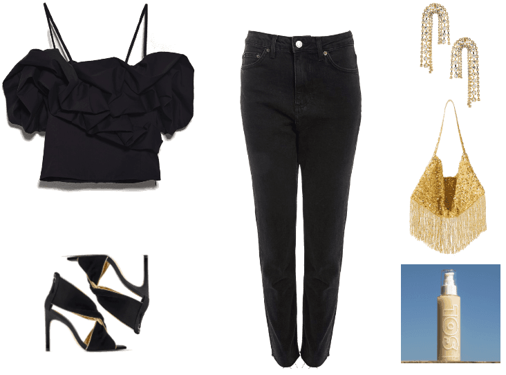 black jeans party outfit