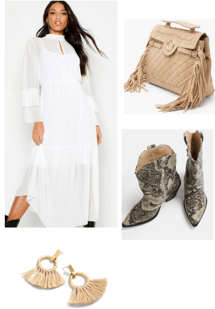 white tassel outfit