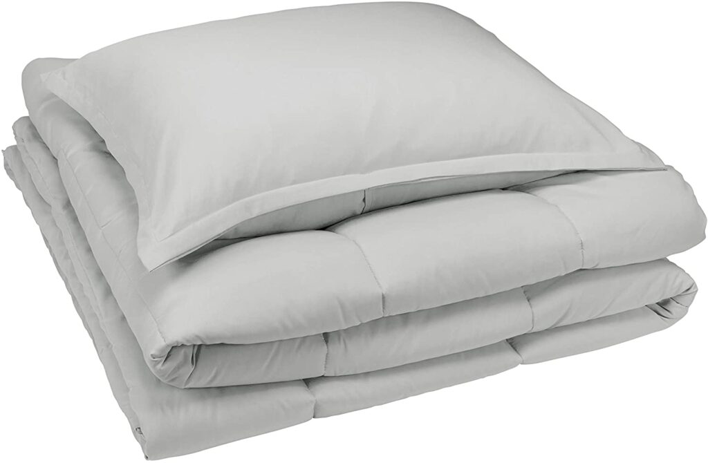 Gray comforter and pillow set in Twin XL from Amazon