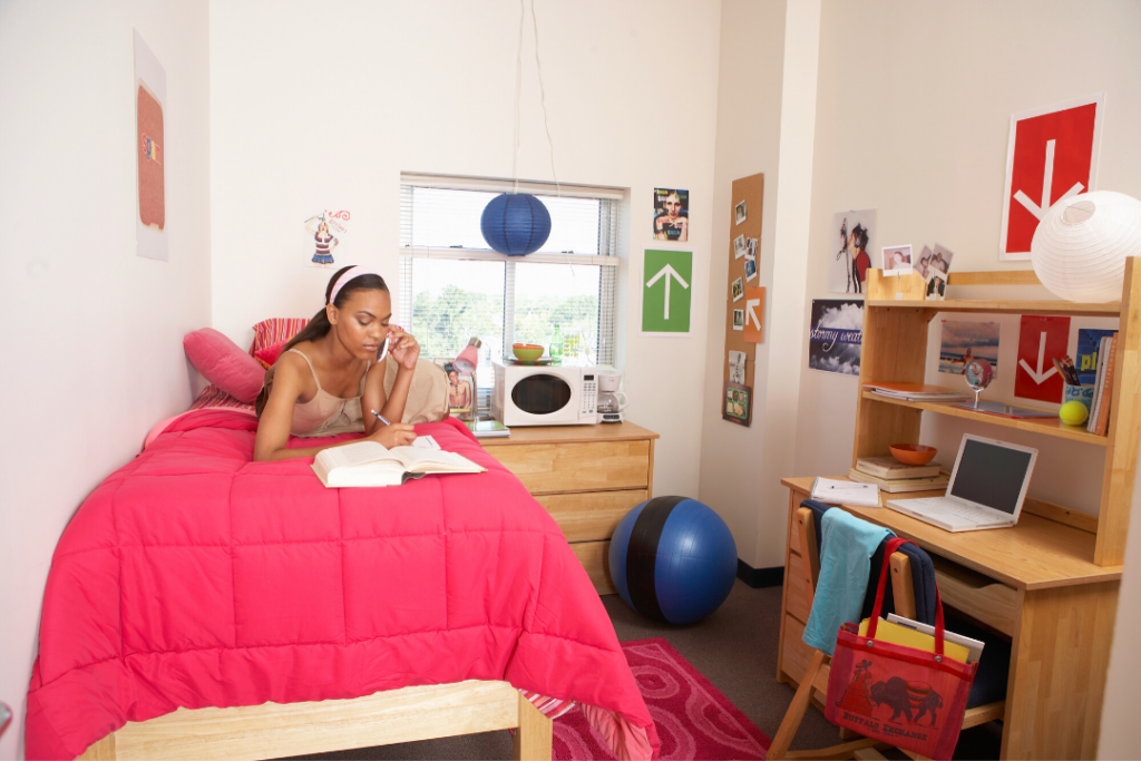 single dorm room layout