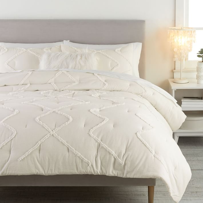 Tufted cream comforter from Pbdorm