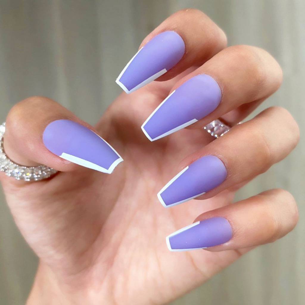 24pcs/pack Elegant Solid Color Short Oval Light Purple Nail Art Tips With  Jelly Glue And Nail File, Perfect For Picnics, Leisure, Entertainment,  Parties, Dancing, And Daily Wear | SHEIN ASIA