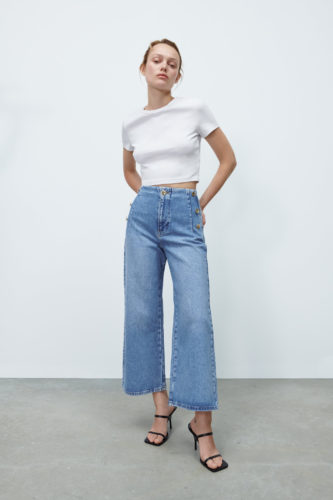 Zara Crop Wide Leg Jeans