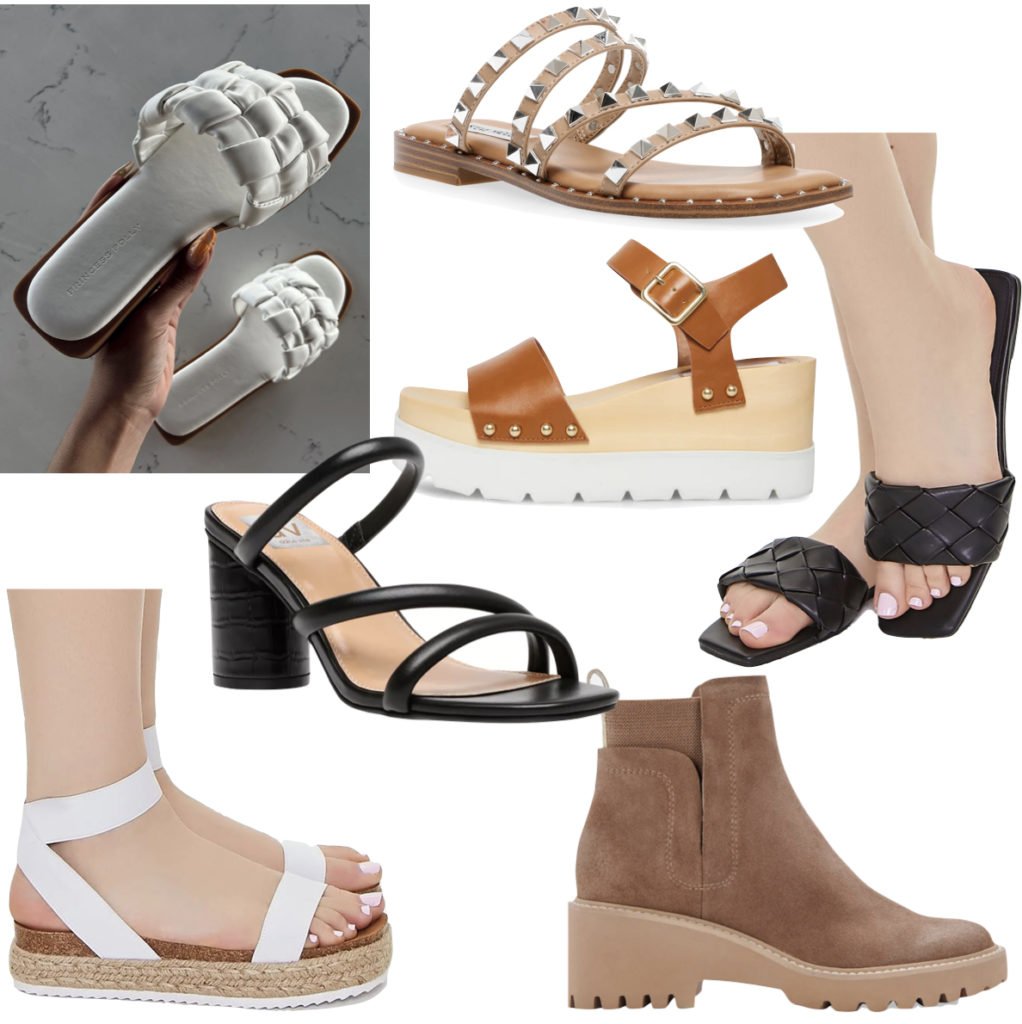 College Day Out Shoes - flat sandals, flatform espadrilles, wedge ankle booties, studded sandals, everyday shoes, popular choice, shoes for college