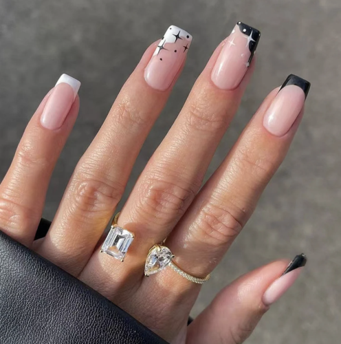 30 Short Square Nails for Summer - the gray details