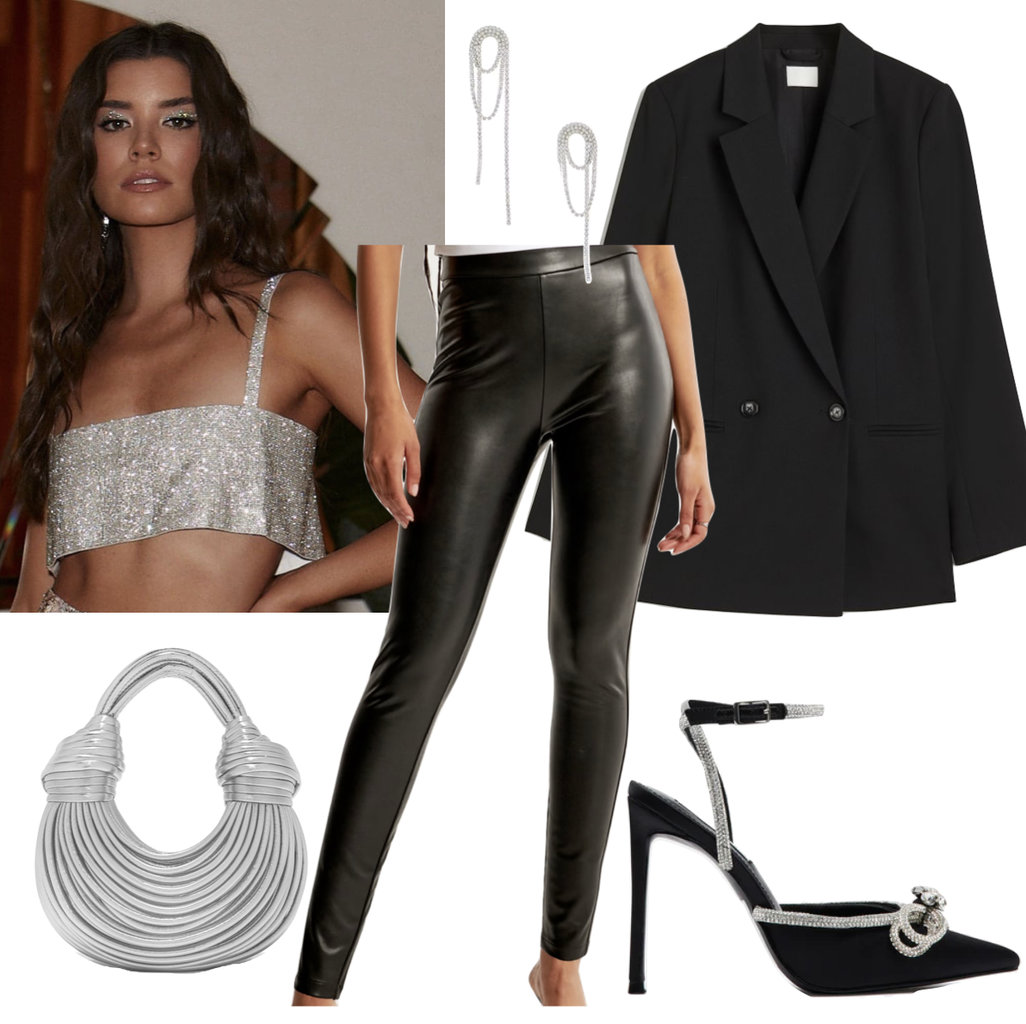 Black Bustier Top with Leather Pants Outfits (4 ideas & outfits