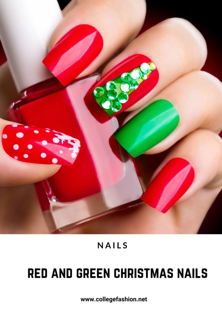 Get Festive with Trendy Red and Green Christmas Nail Designs!