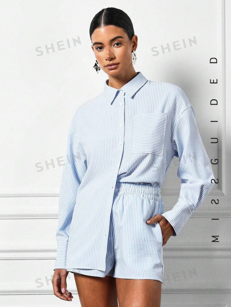 MISSGUIDED Striped Sleep Shirt - stores like forever 21