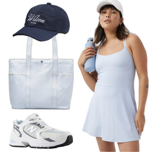 Summer College Outfit 12 with athletic dress and sneakers
