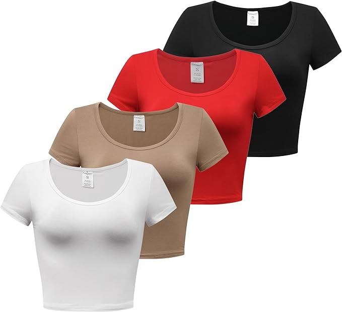 Four pack of crop tops from Amazon