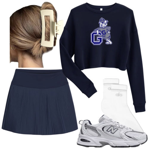 Athleisure College Outfit with pleated skort