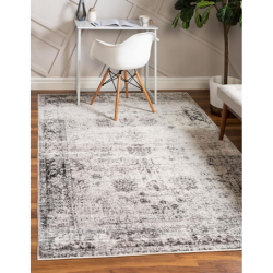 Black and white vintage printed area rug from amazon - 8x10 rectangle