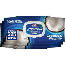 Clorox scentiva wipes in coconut and waterlily scent