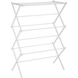 White folding clothes drying rack from Amazon