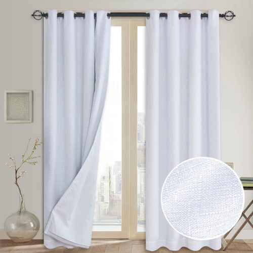 White linen-look blackout curtains from Amazon