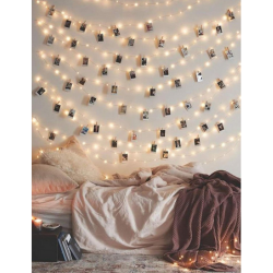 String lights with photo clips from Amazon