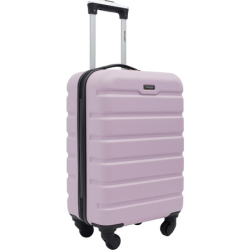 Hard-sided carryon suitcase from Wrangler in lilac and black