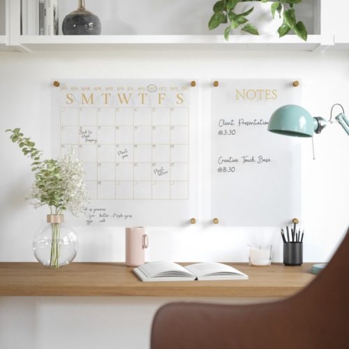 Acrylic Monthly Wall Calendar and Notes Board