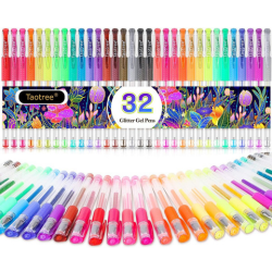 Set of 32 glitter gel pens