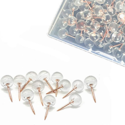 Gold and clear pushpins