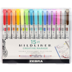 15 pack of pastel Zebra mildliner highlighters