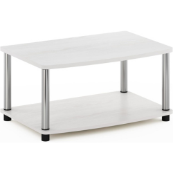 White no-tools assembly TV stand for dorm rooms
