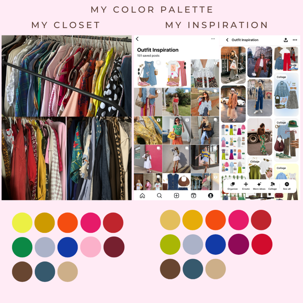 My color palettes, closet and inspiration