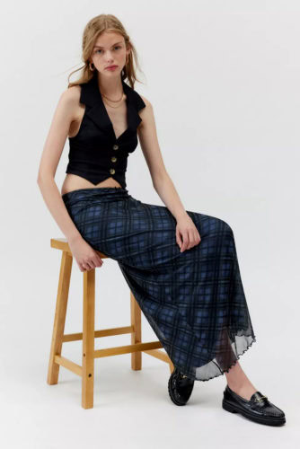 UO Plaid Maxi Skirt