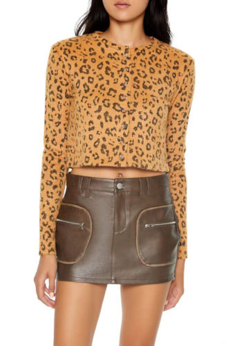 F21 Leopard Cardi Top