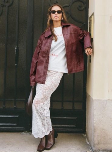 PP Burgundy Faux Leather Jacket