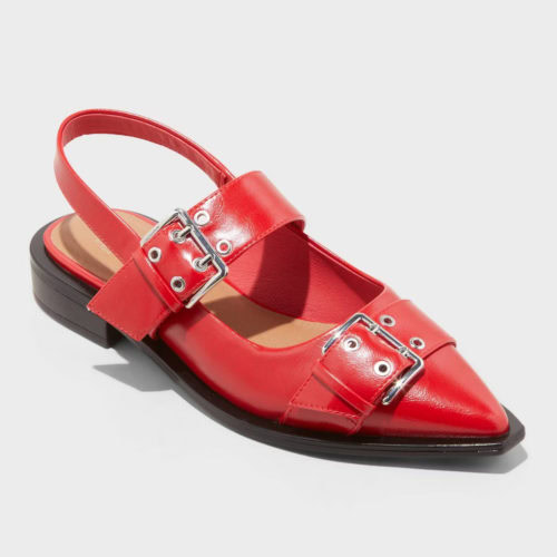 Target slingback buckled flats