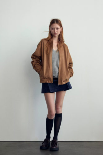 Zara Faux Suede Bomber Jacket