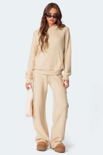 Edikted knit hoodie cargo pants 