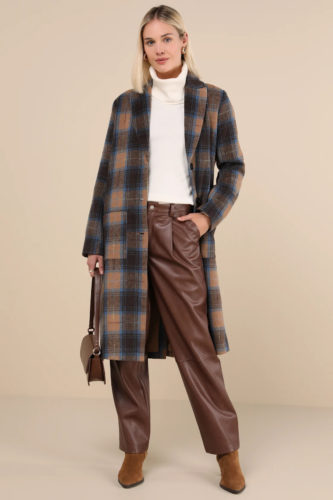 Lulus plaid peacoat