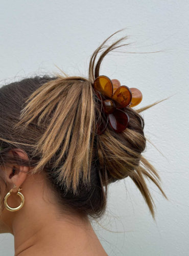 PP Brown Flower Hair Claw Clip