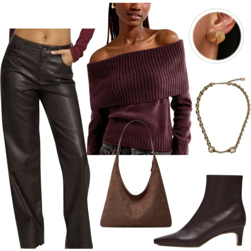 Trendy Thanksgiving Outfit Burgundy Sweater