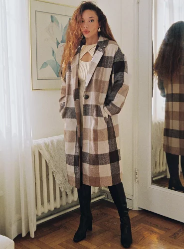 Plaid coat from Princess Polly